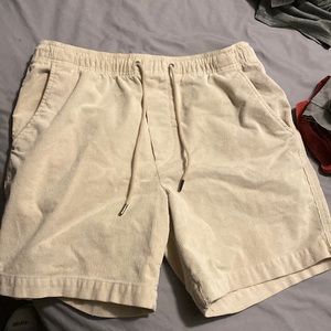 Mens corduroy light khaki shorts